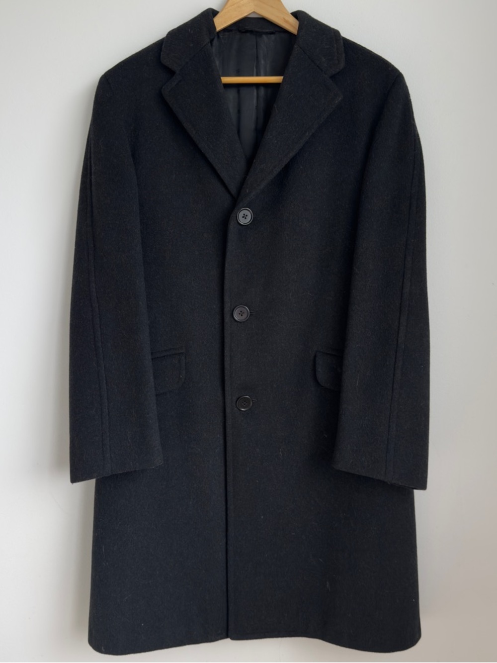 Samuelsohn Black Wool Coat